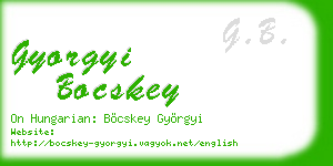 gyorgyi bocskey business card