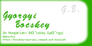 gyorgyi bocskey business card